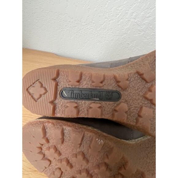 Timberland Wedge Bootie Nubuck Leather Gray Ankle Boots - Picture 8 of 11